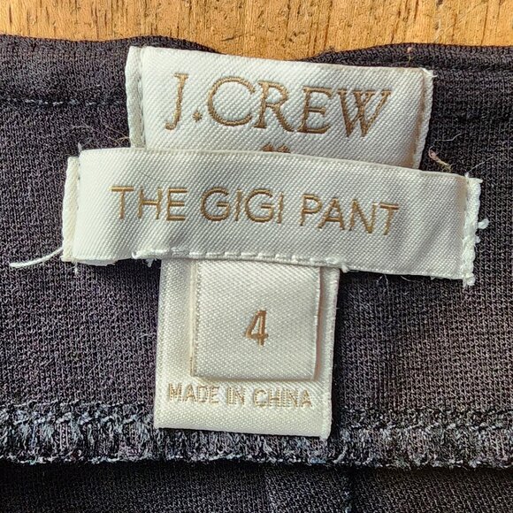 J. Crew Gigi Pants With Faux Leather Tuxedo Stripe Size 4 - Picture 6 of 10